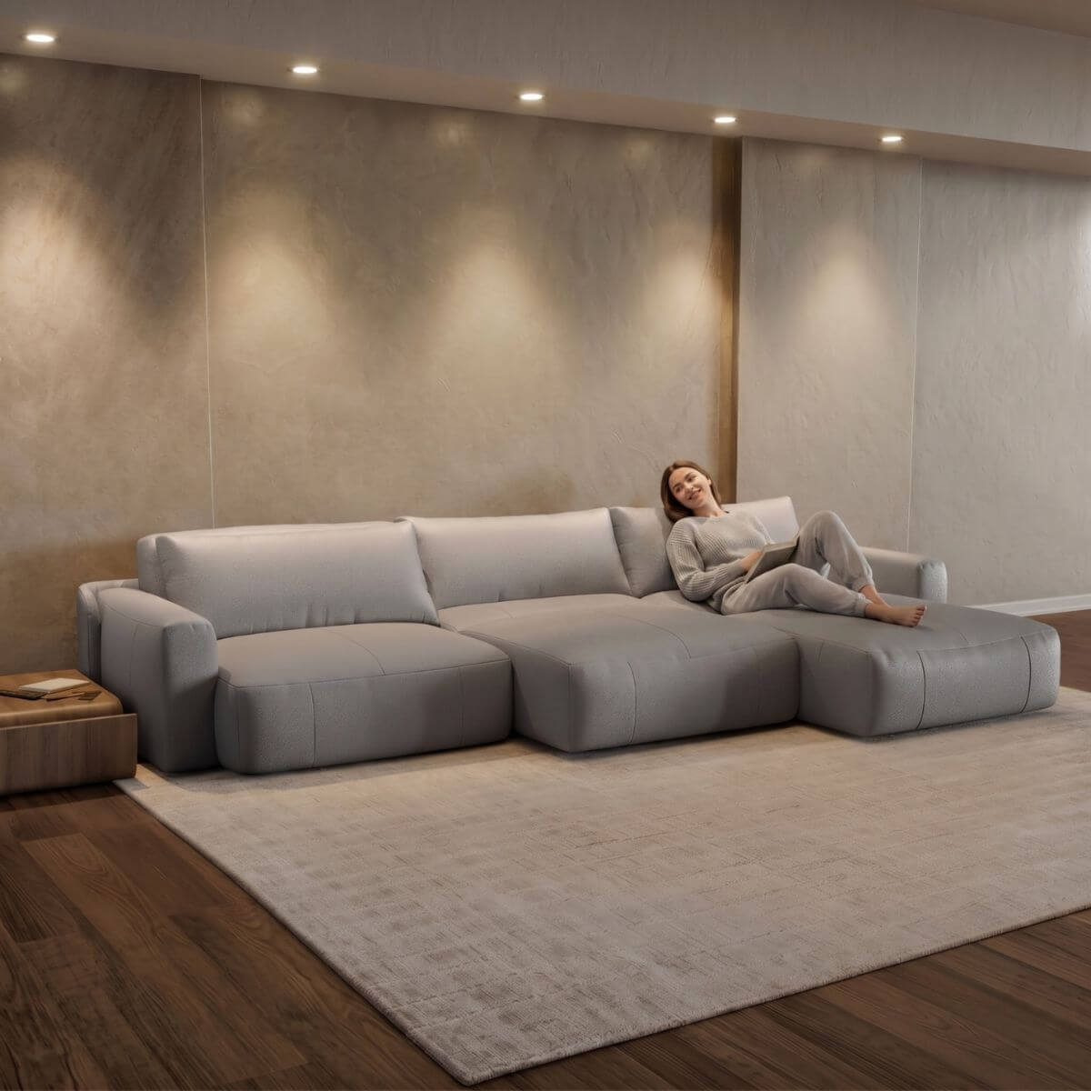 Sofá Cama Ibiza 3 Módulos Sem Caixa com Super Chaise