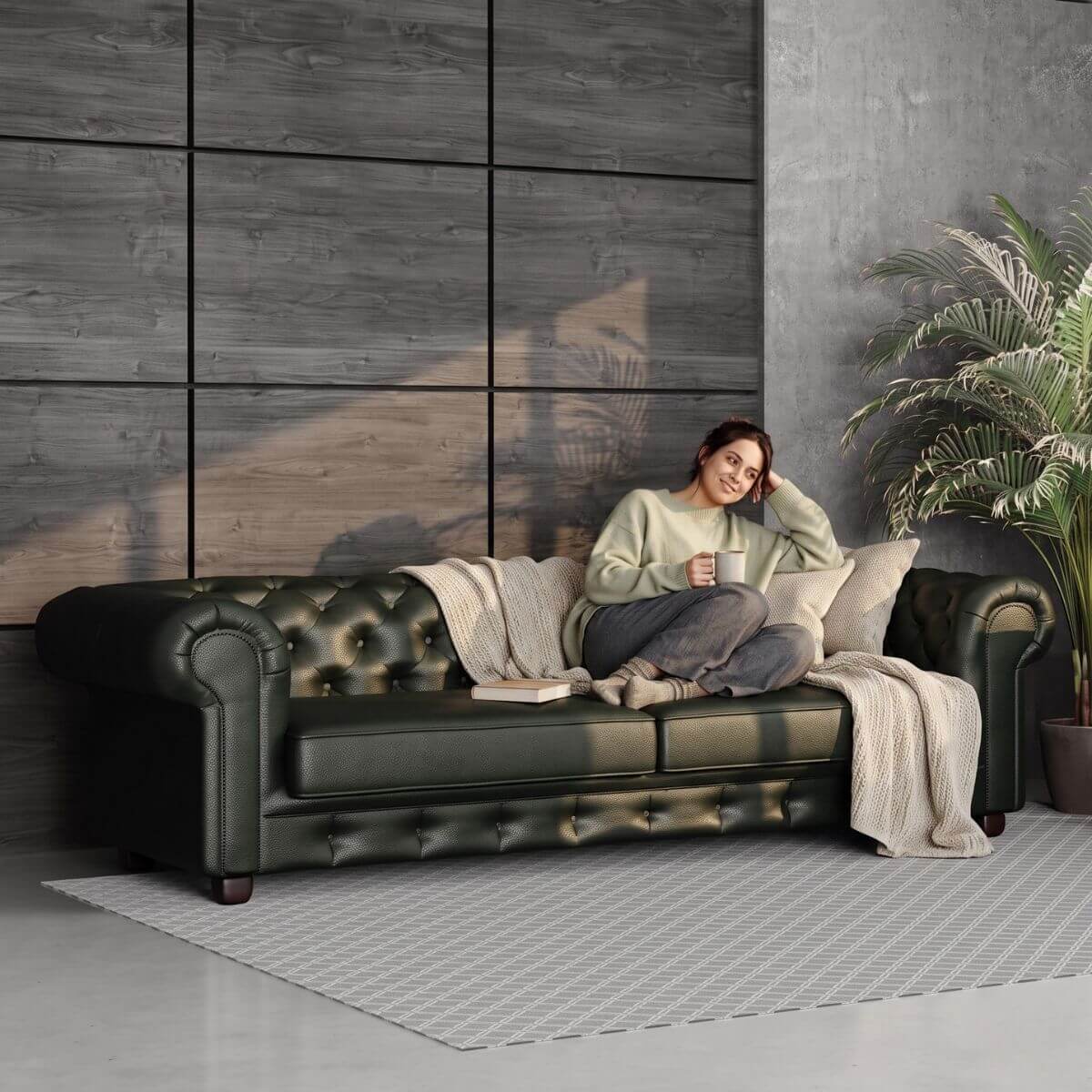 Sofá Living Fixo Chesterfield