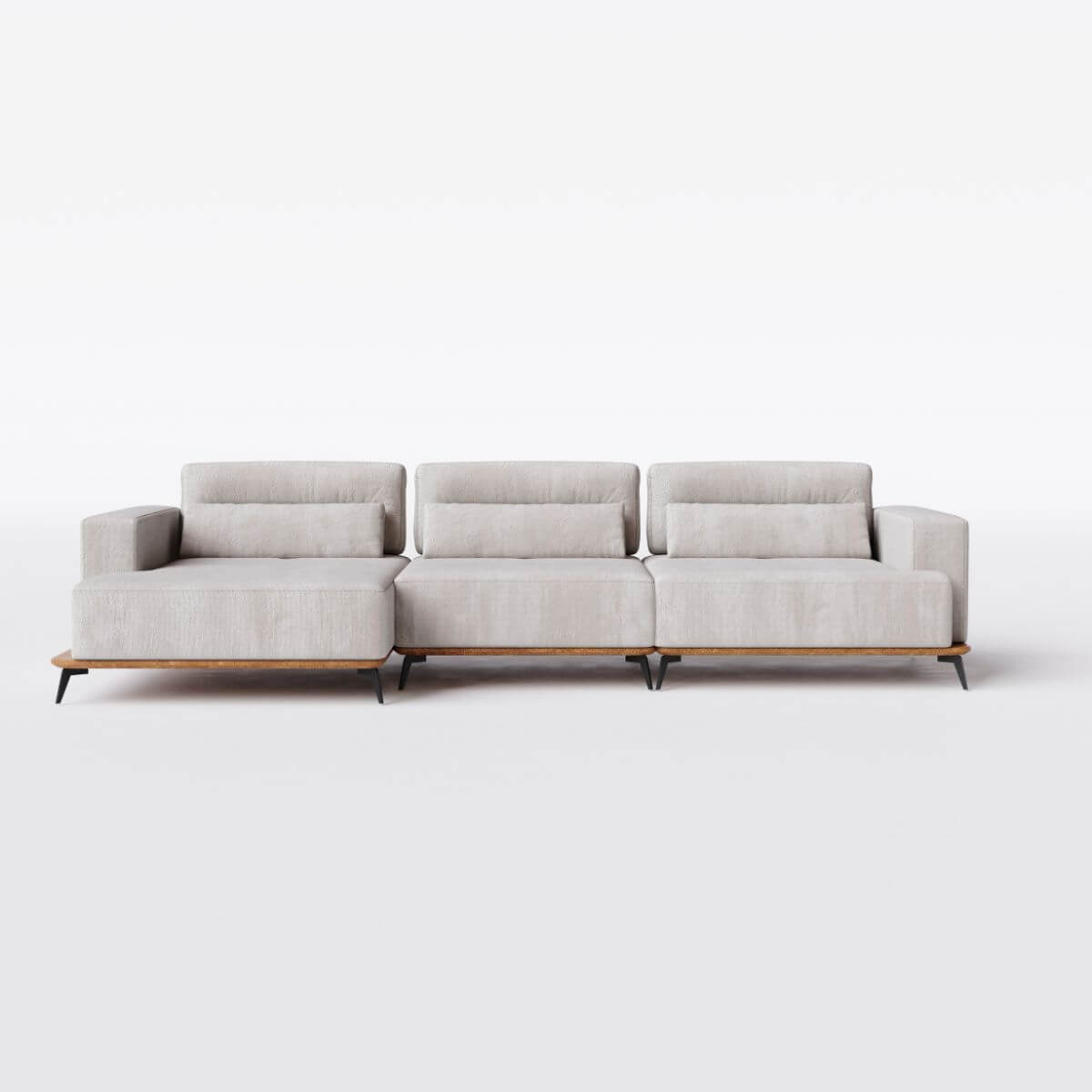 Sofá Living Modulado Houston 3 Módulos com Chaise