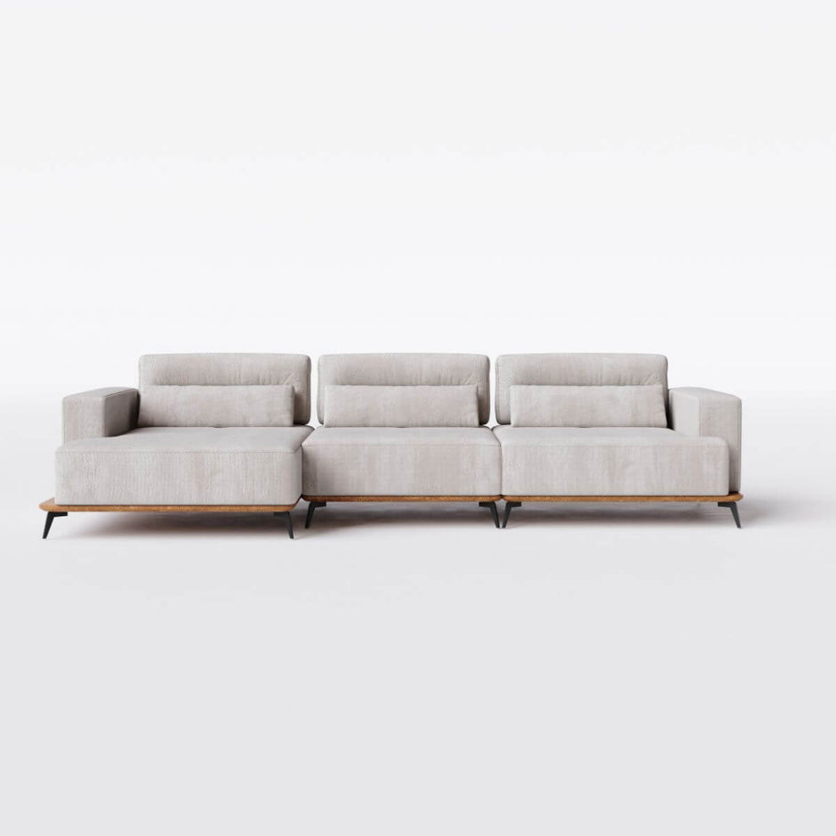 Sofá Living Modulado Houston 3 Módulos com Chaise