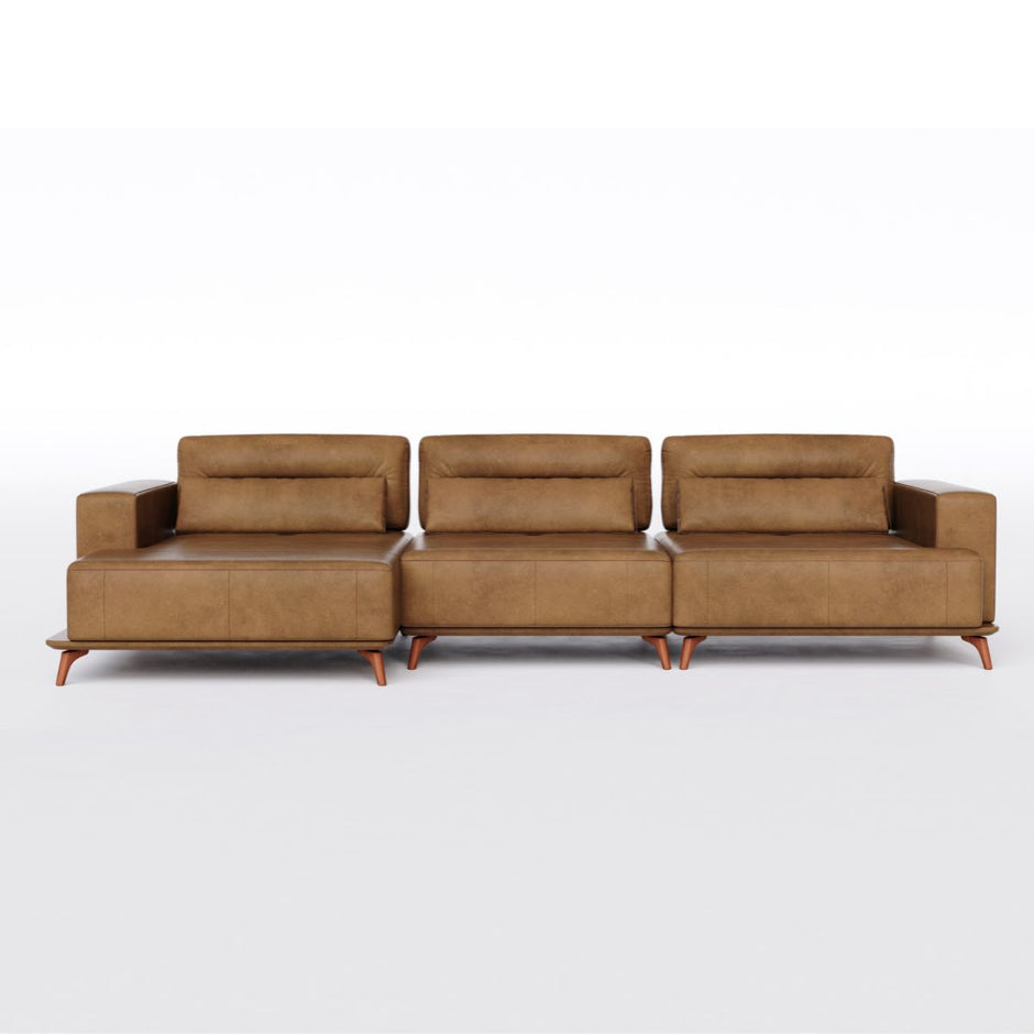 Sofá Living Modulado Houston 3 Módulos com Chaise