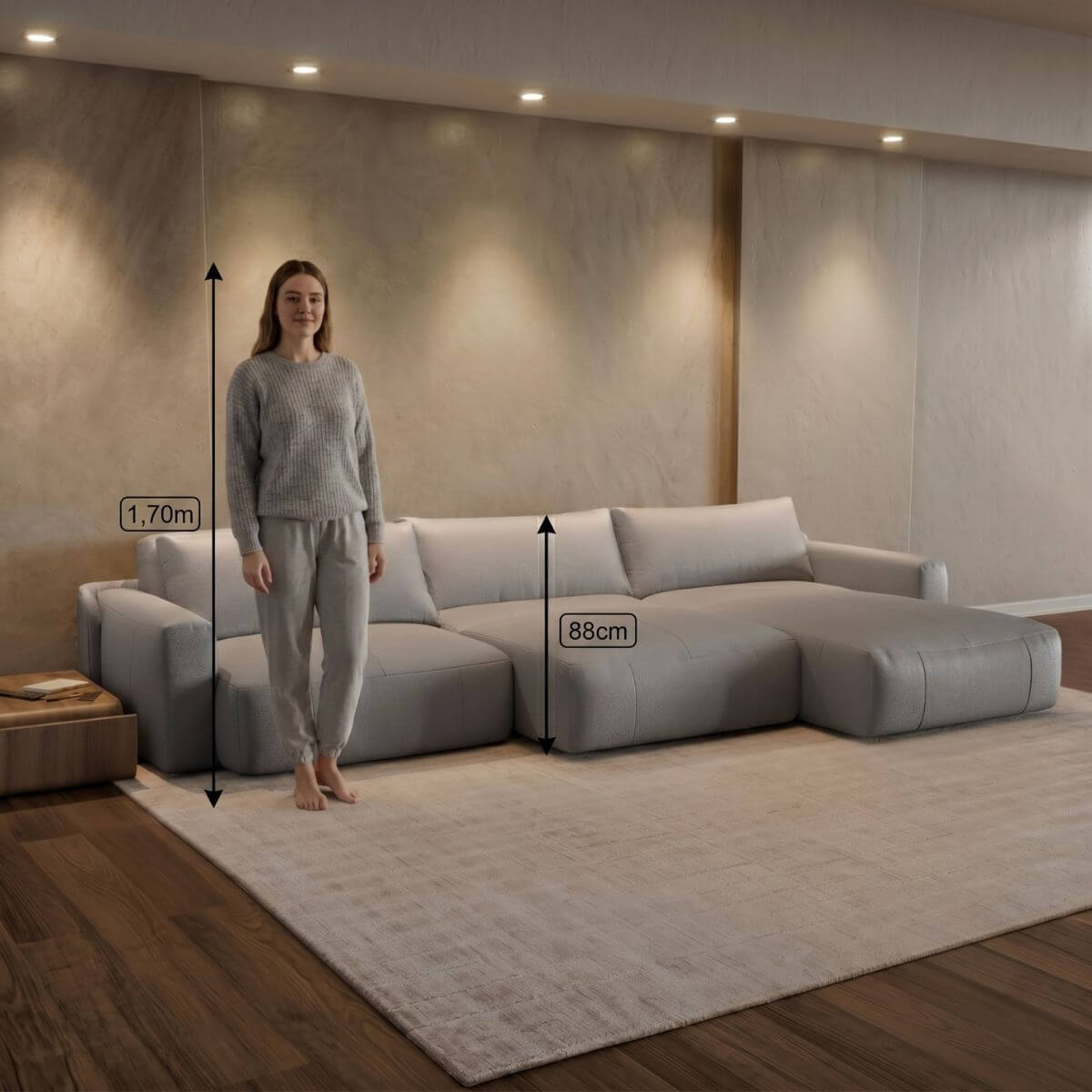 Sofá Cama Ibiza 3 Módulos Sem Caixa com Super Chaise