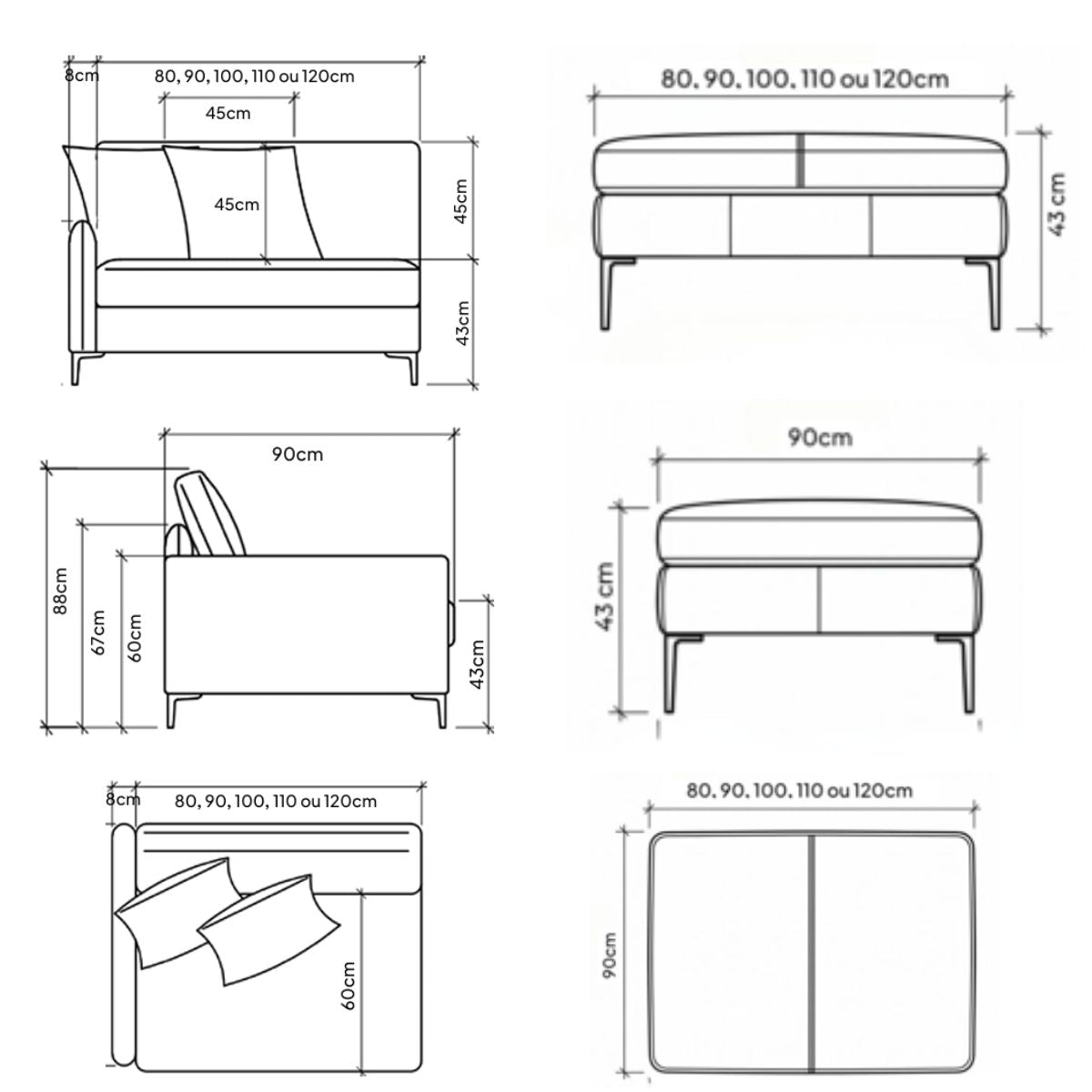 Sofá Living Modulado Monte Carlo