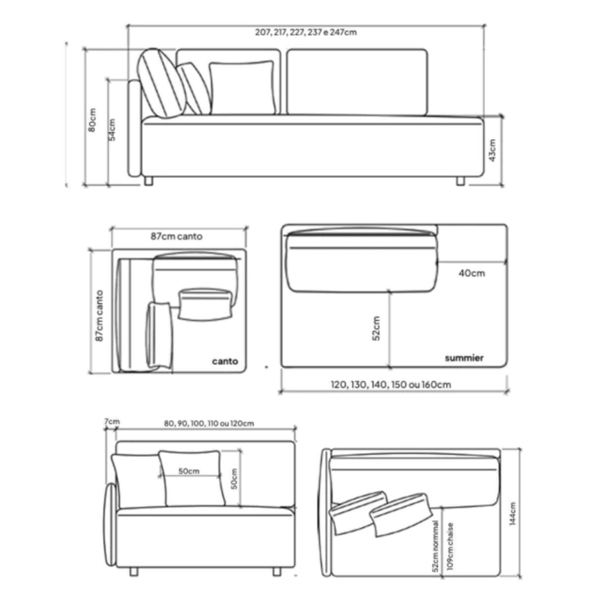 Sofá Living Modulado Mosaico
