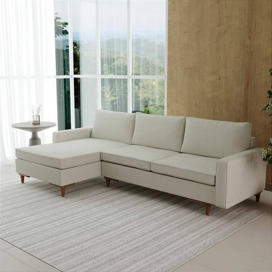 Sofá Living Fixo Viena com Chaise