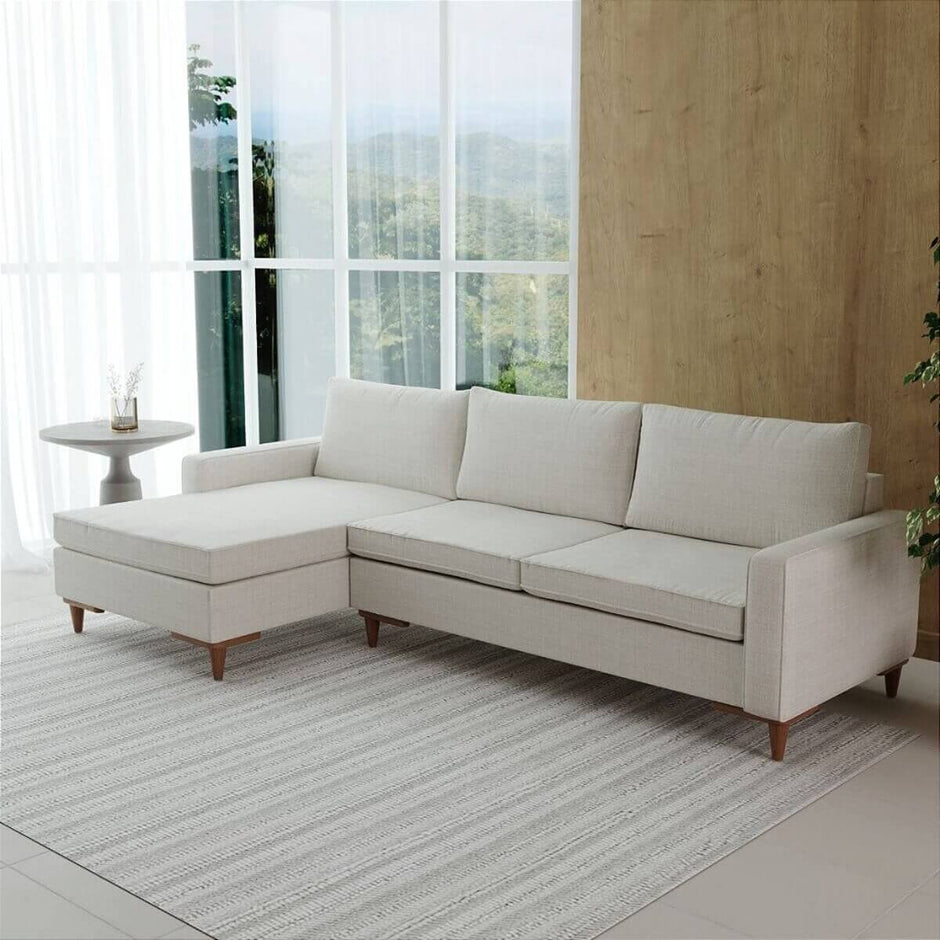 Sofá Living Fixo Viena com Chaise